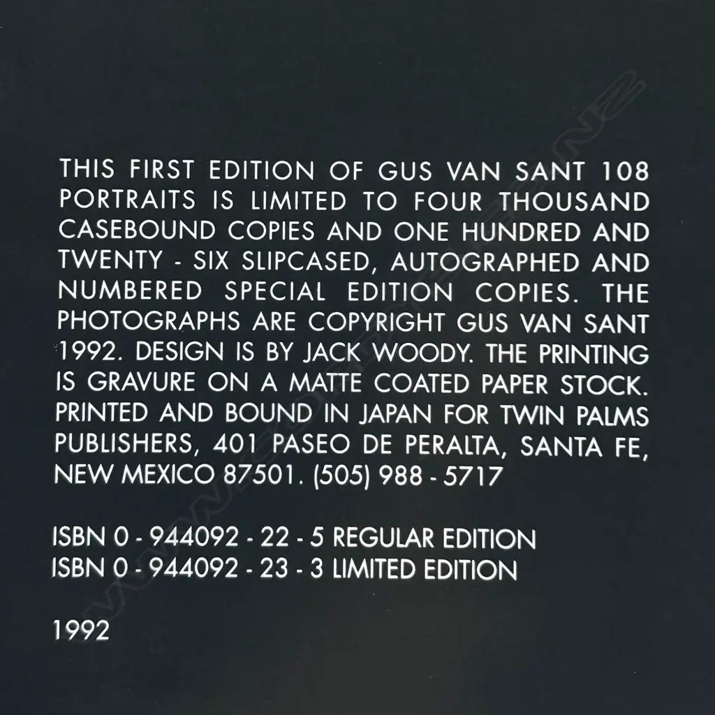 GUS VAN SANT: 108 PORTRAITS Image 1++